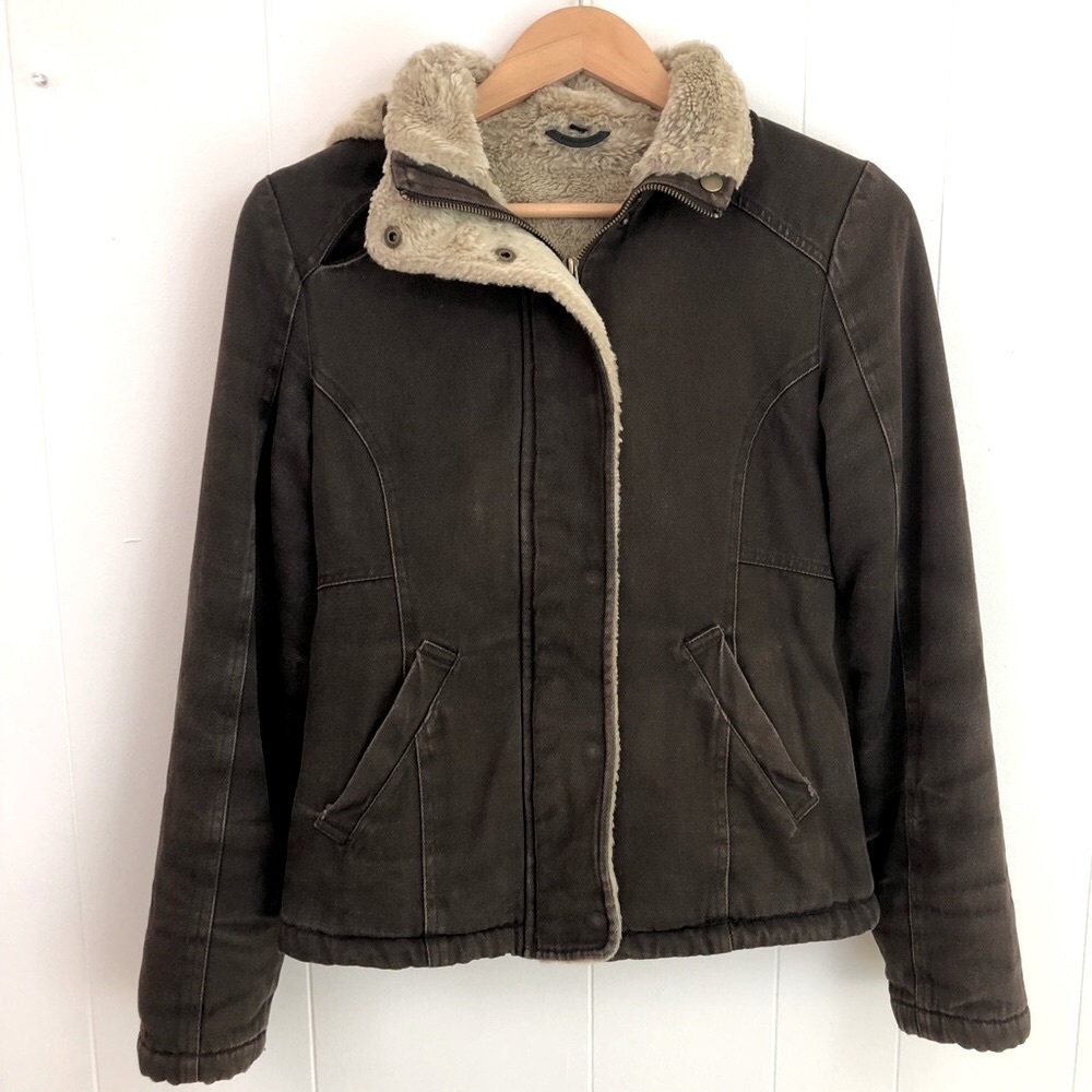Hemp Hoodlamb Brown Faux Fur Lined Hooded Hemp Coat